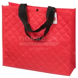 Сумка хозяйственная 467-147 трехслойная красная, 34х40х12.5 см