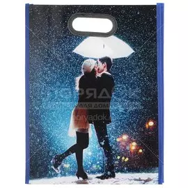 Сумка хозяйственная 32х42х10 см, нетканый материал, вырубленная ручка, 467160