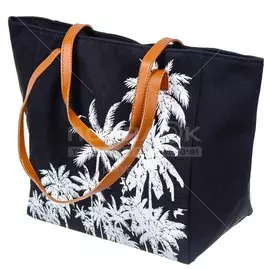 Сумка пляжная Черно-белая Y9-014 I.K, 52х33 см