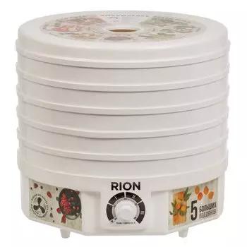 Сушилка для овощей, фруктов Rion, R-05D0, 5 поддонов, 520 Вт, белая