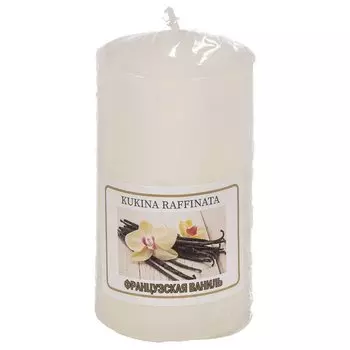 Свеча ароматическая, 10х5 см, столбик, Kukina Raffinata, Французская ваниль, 500050