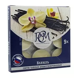 Свеча чайная, 9 шт, Ваниль 1300901