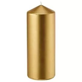 Свеча декоративная, 20х7 см, цилиндр, золотая, 1381693000