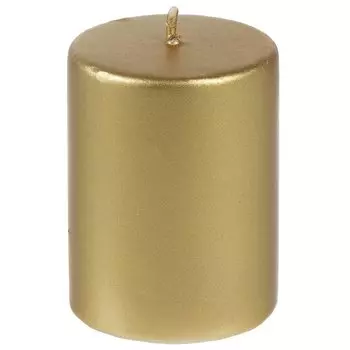 Свеча декоративная, 8х6 см, цилиндр, золото, Evis, 13 8165 01 30