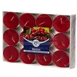 Свеча декоративная Чайная Вишня 1202407, 24 шт