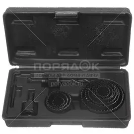 Набор сверл по дереву, 9 шт, кольцевые, Haisser, 19-64 мм, 12 предметов, HS100313