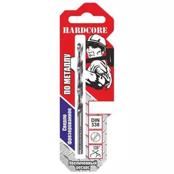 Сверло по металлу, 2 шт, фрезерованное, Hardcore, диаметр 1х34 мм, цилиндрический хвостовик, 140010