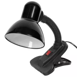 Светильник настольный на прищепке, E27, 60 Вт, черный, абажур черный, Lofter, 108-blk/270794