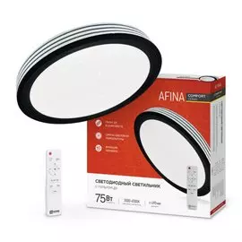 Светильник светодиодный In Home, Comfort Afina, 75 Вт, 3000-6500 К, 6000 Лм, IP40, 49х9 см, с диммером, 230 В, с ДУ, 4690612035147