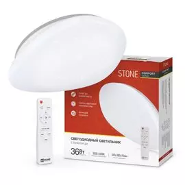 Светильник светодиодный In Home, Comfort Stone, 36 Вт, 3000-6500 К, 2900 Лм, IP40, 29х7 см, с диммером, 230 В, с ДУ, 4690612034584