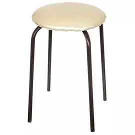 Табурет 350х350х430 мм, бежевый, античная медь, сиденье круглое, винилискожа, на болтах, Модуль, 685