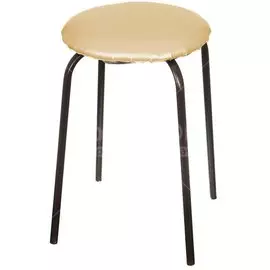 Табурет с мягким сиденьем бежевый, ножки 18 мм, 32х48 см
