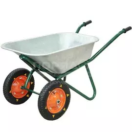 Тачка строительная двухколесная, сталь, 250кг, 110л, без колп. на нип., 0.8мм, 20мм, PR3.25х8, Профи