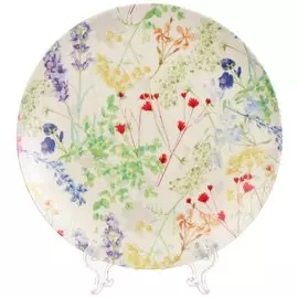 Тарелка бамбук, 25 см, круглая, Вальс цветов, Y4-5475