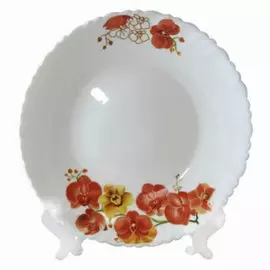Тарелка десертная, стеклокерамика, 19 см, круглая, Орхидеи, MFK08299
