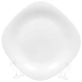 Тарелка десертная, стеклокерамика, 19 см, квадратная, Белый Квадро, Daniks, FFP-85/NFP-85T