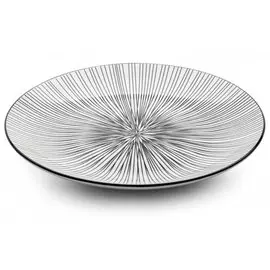 Тарелка обеденная, фарфор, 27 см, круглая, Eclipse, Apollo, ECL-04/RCL-04, черно-белая