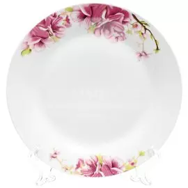 Тарелка обеденная, керамика, 23 см, круглая, Цветок, Daniks, 7649#