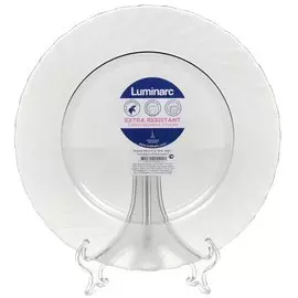 Тарелка обеденная, стекло, 24.2 см, круглая, Ocean Eclipse, Luminarc, A0005, графит