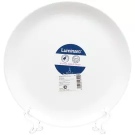 Тарелка обеденная, стекло, 25 см, круглая, Diwali White, Luminarc, D6905/P3299/N3604, белая