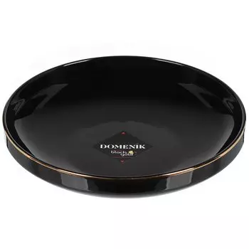 Тарелка суповая, фарфор, 19 см, круглая, Black Gold, Domenik, DM3012-1