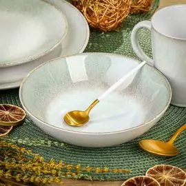 Тарелка суповая, керамика, 18.5 см, круглая, Moss , Daniks, серая