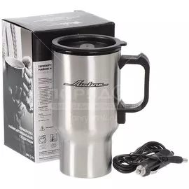 Термокружка нержавеющая сталь, пластик, 0.45 л, Airline, колба нержавеющая сталь, с подогревом 12V, ABK-12-10