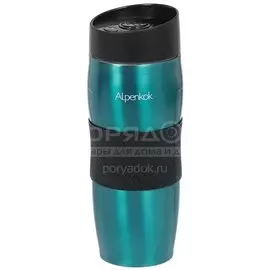 Термокружка нержавеющая сталь, пластик, 0.4 л, Alpenkok, колба нержавеющая сталь, бирюзовая, 0R-00005289