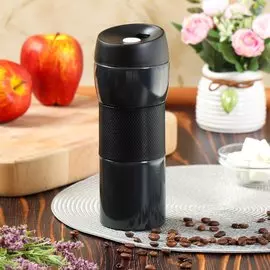 Термокружка нержавеющая сталь, пластик, 0.42 л, Daniks, колба нержавеющая сталь, черный глянец, XG-8078-426C