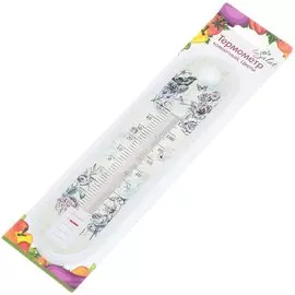 Термометр комнатный, пластик, Insalat, Цветы, 19 х 4 см, в блистере, 473030