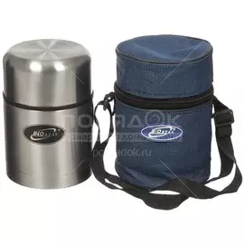 Термос для еды, нержавеющая сталь, 0.5 л, широкая горловина, Biostal, колба нержавеющая сталь, с чехлом, NТ-500