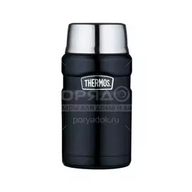 Термос из нержавеющей стали Thermos черный с широким горлом, 0.71 л, с ложкой