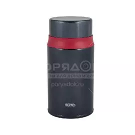 Термос для еды, нержавеющая сталь, 0.72 л, широкая горловина, Thermos, колба нержавеющая сталь, с ложкой, черно-красный, 303455