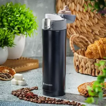 Термос нержавеющая сталь, 0.4 л, узкая горловина, Daniks, колба нержавеющая сталь, T03-400-3