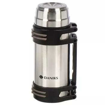 Термос нержавеющая сталь, 1.5 л, Daniks, колба нержавеющая сталь, серебристый, SL-150NGL
