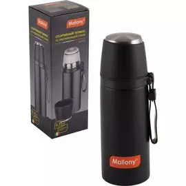 Термос нержавеющая сталь, силикон, 0.35 л, узкая горловина, Mallony, Nero, колба нержавеющая сталь, 005241