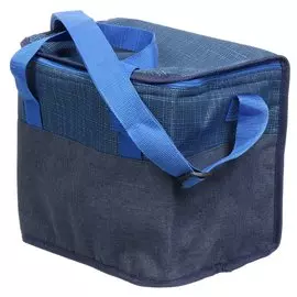 Термосумка 15 л, 28х21х25 см, Клетка, полиэстер, серо-голубая, UV-008/1