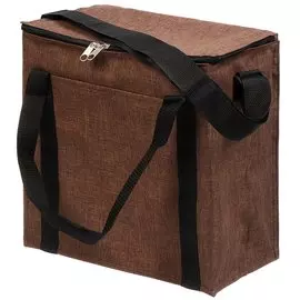 Термосумка 20 л, 17х34х34 см, полиэстер, алюминий, коричневая, UV-3-009/5