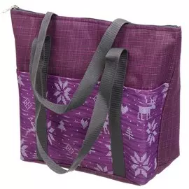 Термосумка 20 л, 48х15х32 см, Снежинки, полиэстер, фиолетовая, UV-014/3