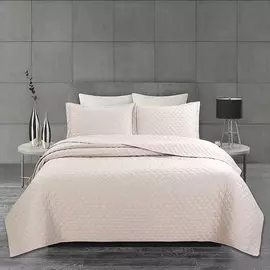 Текстиль для спальни евростандарт, покрывало 230х250 см, 2 наволочки 50х70 см, Silvano, Пегас, персик