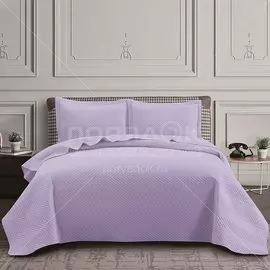 Текстиль для спальни Silvano Ультрасоник Зиг-заг, евро, покрывало и 2 наволочки 50х70 см, лаванда