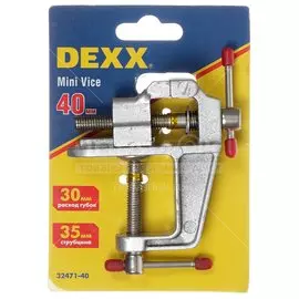 Тиски поворотные настольные с винтовым зажимом DEXX 32471-040, 40 мм