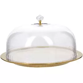 Тортница керамика, 2 предмета, 1 ярус, 30 см, круглая, с крышкой, Loraine, 29991