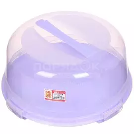 Тортница пластик, 30 см, круглая, с крышкой, Dunya Plastik, Дюна, 30306