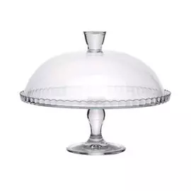 Тортница стекло, 32.2 см, круглая, с крышкой, на ножке, Pasabahce, Patisserie, 95200