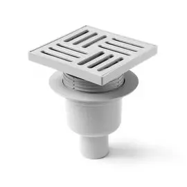 Трап канализационный прямой, 50 мм, 100х100 мм, РосТурПласт, регулируемый, пластик, 11419