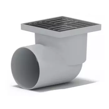 Трап канализационный угловой, 110 мм, 150х150 мм, РосТурПласт, нерегулируемый, пластик, 11398