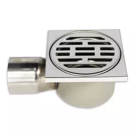 Трап канализационный угловой, 50 мм, 100х100 мм, MasterProf, нержавеющая сталь, ИС.110445