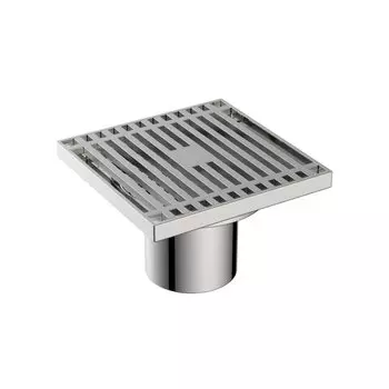 Трап сливной прямой, 50 мм, 100х100 мм, Diadonna, нержавеющая сталь, DS43-100S
