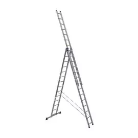 Лестница 3 секции, 14 ступеней, алюминий, 9.21 м, 150 кг, Alumet, 5314